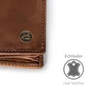 Fa.Volmer VO47 - Cartera de piel auténtica, protección RFID, 9 compartimentos para tarjetas y monedero, incluye caja de regalo, marrón envejecido, medium, Clásico - 4