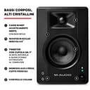 M-Audio BX4 BT - Casse Attive Monitor Bluetooth da Studio con woofer da 4,5” e 120 W di potenza per PC, musica, gaming, streaming, podcasting e Djing, Coppia - 4