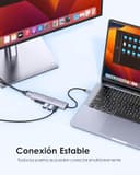 LENTION 6 en 1 Hub USB C HDMI 4K@30Hz, PD 100W, USB-A 3.0 & 2.0, Adaptador USB C para MacBook Pro 2025-2016, Nuevo Mac Air, Surface, iPhone 17 Plus Pro MAX y Más (CH17, Gris) - 8