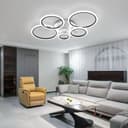 ycwdcz Plafoniera con Ventilatore da Soffitto Compatibile con Alexa, Google Assistant, Anelli Lampadario Led con Ventilatore da Soffitto, Dimmerabile, Motore DC, Ventola Soffitto con Luce - 7