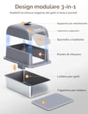 Meowant Lettiera Gatto in Acciaio Inox, Lettiere XXL, Nascosta Design Chiuso, Toilette Grande per Gatti di Grossa Taglia, Antiaderente, a Prova di Perdite, Staccabile e Facile da Pulire, Grigio - 4