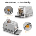 Lettiera per Gatti in Acciaio Inox, Lettiera Gatto Chiusa XXL, Toilette per Gatti Grande XL con Pala, Cassette igieniche per gatti, Doppio Strato Opaco- 60x40x39 cm - Grigio - 5