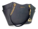Michael Kors Jet Set Travel Large Chain Shoulder Tote Black 35T5GTVT3L - 2