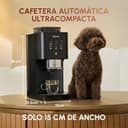 KRUPS Coffee Crush, Cafetera Superautomática, Café en Grano y Molido, 15 Bares, 3 recetas de café, 3 niveles de temperatura y de molienda, Pantalla táctil, Compacta 15 cm de ancho, Negro, SA4028E0 - 2