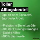 huuraa borsa per il trasporto Corazón Borsa regalo in tessuto naturale 10 litri cotone Corazón accessorio - 4