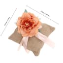 Luxshiny Cuscino Portafedi in Lino Naturale Set da 1 Pezzo Colore Arancione Rustico Decorazione Matrimonio Fatta a Mano per Cerimonia e Anniversari - 2