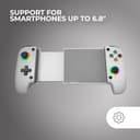 MARSGAMING MGPX, Gamepad Bluetooth 5.0 2-in-1, RGB Neon, Doppia Vibrazione e Funzione Turbo, Supporto Smartphone Fino a 6.8", Controller Compatibile con PC, Android, iOS e Console, USB-C, Bianco - 2