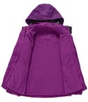 donhobo Womens 3 In 1 Jackets Fleece Ski Jacket Softshell Winter Waterproof Full Zip Windproof Coat Zip Pockets(Purple,M) - 3