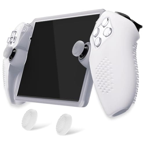 PlayVital Silikon Hülle für PS Portal, Schutzhülle case Tasche für PS Portal,rutschfeste Abdeckung zubehör für PlayStation Remote Player mit Daumengriffen(3D Noppen Edition,Transparent)