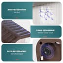 VOUNOT® Casa para Gatos de Plástico 60x51x41 cm, Caseta Mascotas Casita Cabaña de Perros Techo Desmontable Rejilla de Ventilación Patas Antideslizantes, Fácil de Montar para Interior y Exterior Beige - 6