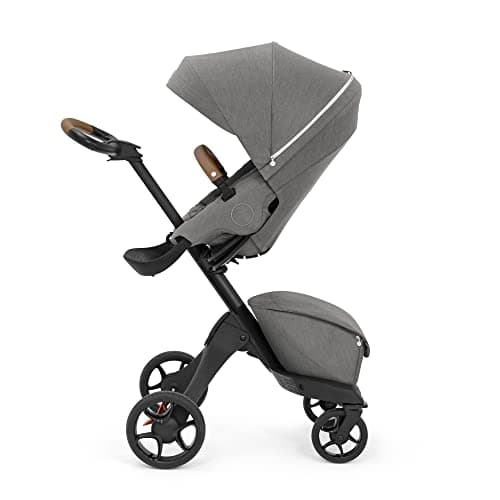 Stokke Xplory X, Modern Grey - Luxury Pushchair - Adjustable for Both Baby & Parents’ Comfort - Padding, Harness & Reflective Zip for Added Safety - Folds in One Step