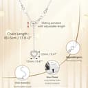 ALEXCRAFT Y Halskette Sterling Silber 925 Ketten für Damen Frauen, Schiebekette Lange Verstellbare Halsketten mit Zirkonia Herz Anhänger Charm Verschiebbar Y Halskette Mode Schmuck Silber Ketten Boho - 3