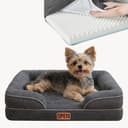 CORTES PETS Cuccia ortopedica per cani di taglia piccola – Divano per cani – Rivestimento sfoderabile e lavabile, bordi rialzati – Sofà – Memory Foam, impermeabile – Cuscino per cani 60 x 48 cm - 1