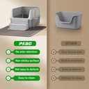 PKBD Arenero Gato XXL, 60 x 30 x 40 cm, Arenero Gatos 32 L – Arenero Alto a Prueba de Fugas, Alfombra XL Gratis & Pala Metálica, Fácil de Limpiar - 6