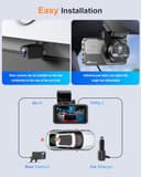 RENGAC Cámara: Doble Cámara 4K+2K Full HD para Autos, con WiFi 5G Integrado y Tarjeta SD 64GB, GPS, Pantalla IPS de 3", Visión Nocturna UHD 2160P, Control por App, HDR y Monitor de Estacionamiento 24H - 9