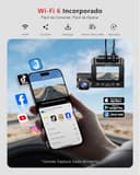 3 Canales Dashcam Cámara Coche 4K STARVIS 2 y HDR - Camara vigilancia Coche 4K Frontal,1080P Interior y Trasero,WiFi 6,GPS,G-Sensor,vigilancia del estacionamiento Las 24 Horas, Tarjeta de 64GB - 7