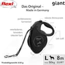 FLEXI - Guinzaglio Giant L Nastro 8 m - Cintura Robusta - Impugnatura Ergonomica Morbida - Custodia Moderna - Moschettone Solido - Per Cani Robusti Fino a 50 kg - Nero - 2
