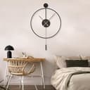 Grande orologio da parete moderno a pendolo per soggiorno, cucina, ufficio, camera da letto, design minimalista, funzionamento a batteria, orologio rotondo in metallo, decorazione per la casa, 60 cm - 6