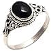Black Vintage Black Onyx 925 Sterling Silver Ladies Ring Size 5-11 International Chart - 1