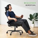 Synorla Schreibtischstuhl Bürostuhl Ergonomisch mit 150 KG Tragkraft, Ergonomischer Bürostuhl mit Stundenlangen Komfort, 360° Drehbareoffice Chair mit Verstellbarer Lendenwirbelstütze, Schwarz - 7