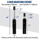 6" Pneumatic Gas Cylinder for Herman Miller Classic Aeron Chair,Office Chair Hydraulic Cylinder Replacement,Stroke Gas Lift Cylinder#1B08VM,Heavy Duty 450lbs New Pneumatic Cylinder, Gas Cylinder, - 6