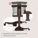 lionelo PARI Culla Co Sleeping Fianco Letto 3 in 1, Regolabile in Altezza 6 Livelli, Materasso T25 2 cm, Ruote con Blocco e Dondolo, Gambe Regolabili per Letto Continentale, Rivestimento Lavabile - 7