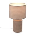 BRILONER - Tischlampe mit Stoffschirm, Kabelschalter, Keramikfuß, Lampe, Nachttischlampe, Tischleuchte, Dekolampe Flur, Bürolampe, Leselampe, Wohnzimmer, Schlafzimmer, 22x37,5 cm (DxH), Braun - 1