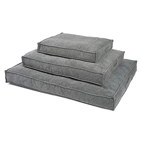 JAMAXX Premium Hundekissen Orthopädische Füllung, Waschbar Bezug aus Edlem Chinelle Stoff, Weiche Kompakte Füllung mit Visco Schaumstoff-Flocken Memory, PDB1003 (M) 90x70, Silver-Grey