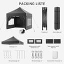 JUMMICO 3x3m Schwerlast-Faltpavillon für Extremes Wetter｜Spitzdach & 110g silberbeschichtetes Oxford｜Verstärkte Klettfixierung｜Mehr Stauraum & Stabilität - 6
