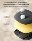 ProtoArc EC200 Bürostuhl Ergonomisch, Schreibtischstuhl mit Höhen- und Tiefenverstellbarer Lendenwirbelstütze, Sitztiefe, Höhenverstellbar, 3D-Kopfstütze, Computerstuhl für Home Office Chair, Schwarz - 6