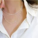 Avotto S925 Silber Ketten Damen 2mm Kette Silber Diamant Glänzende Halskette Sterling silber Ketten für Damen 18 Zoll - 6