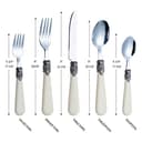 EXZACT Cubertería de 20 Piezas en Acero Inoxidable/Cubiertos con Asas de Color con mango detallado, tradicional, elegante, estilo vintage/antiguo (WF28-20CRM Crema x 20) - 3