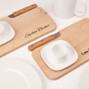 LOOXIS Personalisiertes Frühstücksbrettchen mit Messer, Wunsch-Name + Text graviert – Geschenk-Idee Geburtstag, Vatertag, Muttertag, Frauen und Männer – Erlen-Holz, Vesperbrett, 26x15cm - 8