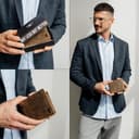 Berliner Bags Portafoglio Uomo in Vera Pelle con Protezione RFID, 4 Carte, 2 Scomparti Banconote, Portamonete, Tasca Documenti, Gettone Carrello, Scatola Regalo – Marrone - 5