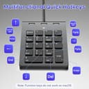 2-in-1 Numpad Wired & USB-Hub mit USB-C & USB-A-Kabeln, Ergonomischer 15° Nummernblock mit 3 USB 2.0 Hub, 18-Tasten Ziffernblock für macbook/Laptop/iPad/PC/Windows/MacOS, Schwarzer USB-C Ziffernblock - 5