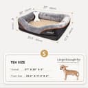 JOYELF, Cuccia ortopedica per cani in memory foam con copertura rimovibile e lavabile, con giocattolo con sonaglio - 2