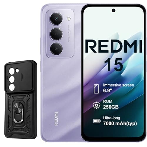 XIAOMI Redmi 15 4G Smartphone | 8GB+256GB | Batteria 7000mAh | Display 6.9" FHD+ 144Hz | Snapdragon 685 | Fotocamera 50MP | Ricarica rapida da 33 W | Viola | Include Custodia Protettiva