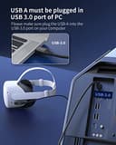 Zyber Link Cable 5M/16 FT for Quest 3S/3 & Quest 2 - High-Speed USB 3.0 to USB C for PC VR & Steam VR (Black) - 4