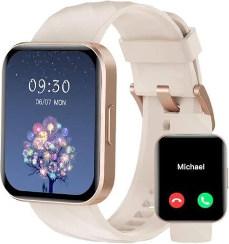 RUIMEN Smartwatch Uomo Donna Chiamate e Whatsapp Smart Watch Contapassi Cardiofrequenzimetro da polso Saturimetro Orologio Smart Fitness Sportivo Impermeabile per Android iOS Galassia