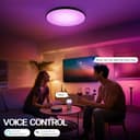 Plafoniera LED Soffitto Lampadario RGB Rotonda Dimmerabile, 24W 2400LM Colore Plafoniere Compatibile con Alexa, Controllo APP, Impermeabile IP44 Lampada per Bagno Camere da letto, Soggiorni, Cucina - 3
