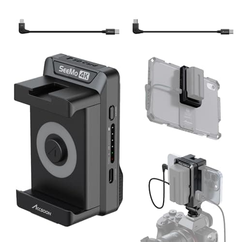 Accsoon SeeMo 4K HDMI Adapter, 4K30/1080p60 Video Transmitter for iPhone iPad, H.264 Encoder, Live Streaming, Monitor & Record with iOS App, Support SD Card Reader & Power Output (iOS12 or Later)