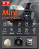VANTRUE E1 lite Mini Dashcam WiFi vorne 1080P HDR/30fps mit Sprachsteuerung, 1,54'' IPS Versteckte Dash Cam Auto, 160 ° Nachtsicht, 24Std.Parküberwachung, GPS, G-Sensor, Loop Aufnahme, Max. 512GB - 2
