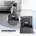 Nobleza Automatic Dog Cat Food Feeder and Waterer Set, 3.8 L Dog Cat Water and Food Dispenser, Automatic Pet Water Dispenser Pet Feeder for Small Medium Dogs, Puppy and Cats, 2 Packs, Dark Grey - 5