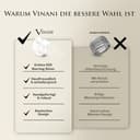 Vinani Damenring aus 925 Sterling Silber – Massiver, gebürsteter verstellbarer Bandring, nickelfrei & antiallergisch, handgefertigter eleganter Silberring im modernen, zeitlosen Design, 2RSS-64 - 6