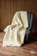 Manta de Lana de Merino, Manta 100% Lana Merino, Mantas de Cama de Lujo, Blanket, Woolmark, Muy Suave y Confortable (Cremoso, 160 x 200) - 5