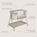 lionelo LUNA lettino portatile con materasso, co-sleeping, da neonato a 9kg, altezza e inclinazione regolabili, 4 ruote con blocco, fissaggio al letto dei genitori, arioso lettino da affiancare - 12