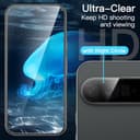 JETech Protector Pantalla para Google Pixel 10 Pro con Protector Lente Cámara, Compatible con Desbloqueo por Huella Dactilar, Cristal Vidrio Templado, HD Claro, 2 Paquetes Cada Uno - 6