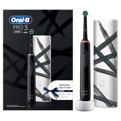 Oral-B Spazzolino Elettrico Ricaricabile Nero Pro 3 3500, 1 Testina, 1 Custodia Da Viaggio. 1 Spazzolino