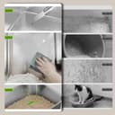 SZEE XL Edelsthal Katzenklo mit 180° Klappdeckel, Große Geschlossene Katzentoilette Edelstahl mit Deckel, Stainless Steel Cat Litter Box with Scoop-58,3x37,1x37,5cm, Dunkelgrau - 5