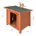 BAKAJI Cuccia per Animali Domestici in Legno di Cipresso, Casetta per Cani e Gatti con Tetto Apribile, Casa da Esterno ed Interno Resistente Alle Intemperie con Tettoia Asfaltata, 66 x 53 x 54 cm - 4